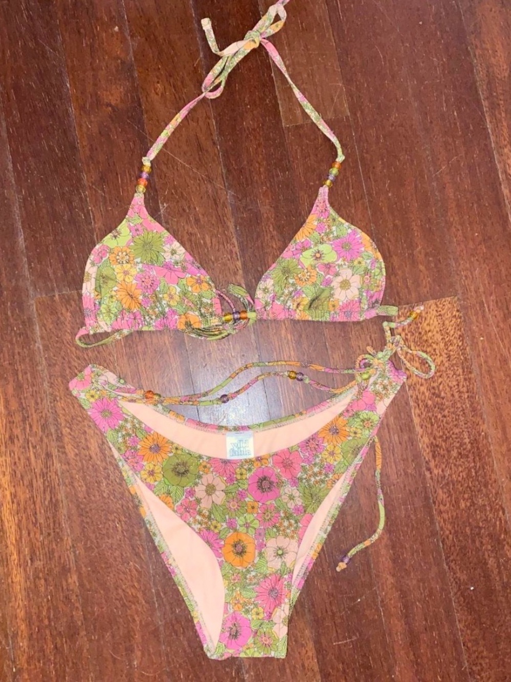 wild fable Pink Floral String Bikini Bottoms